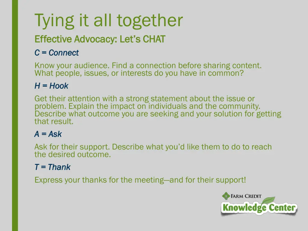 tying it all together effective advocacy