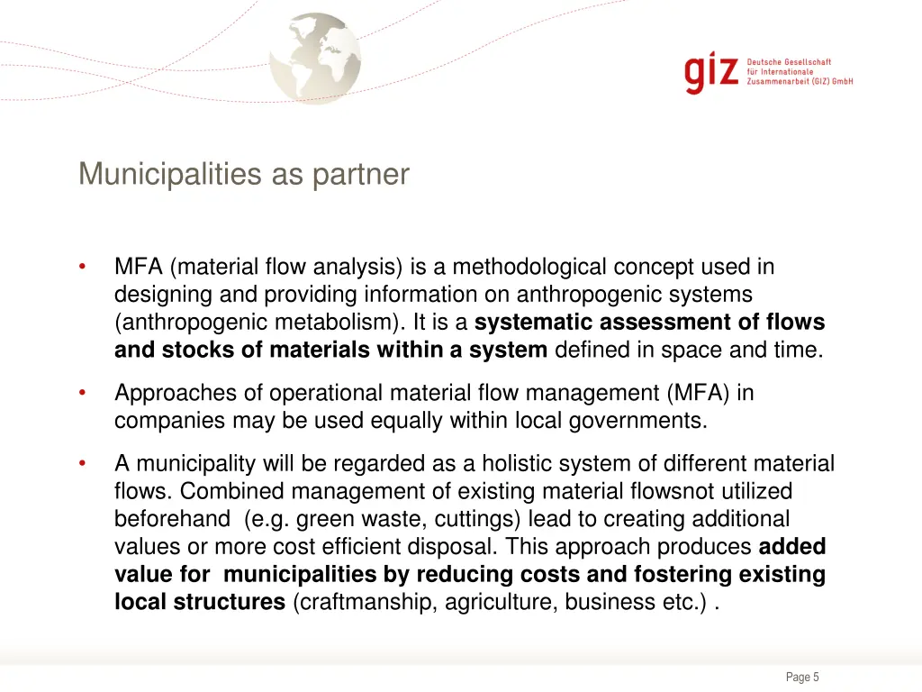 municipalities as partner