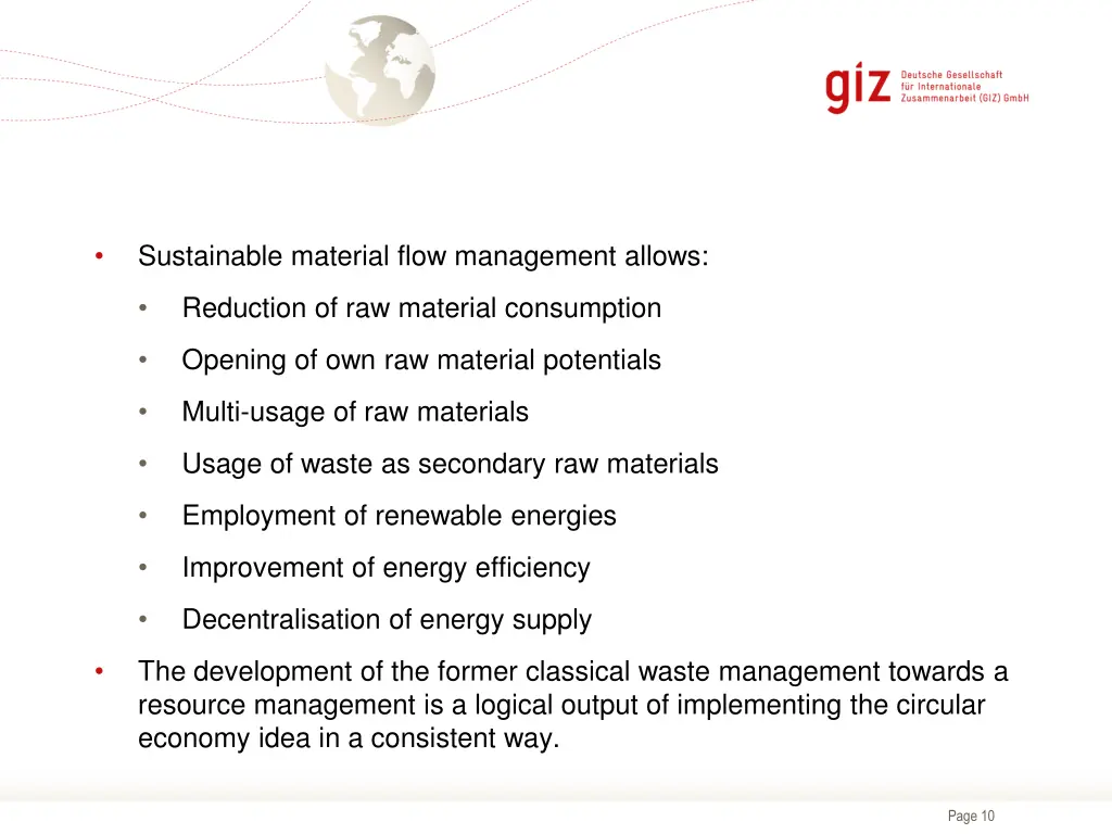 sustainable material flow management allows