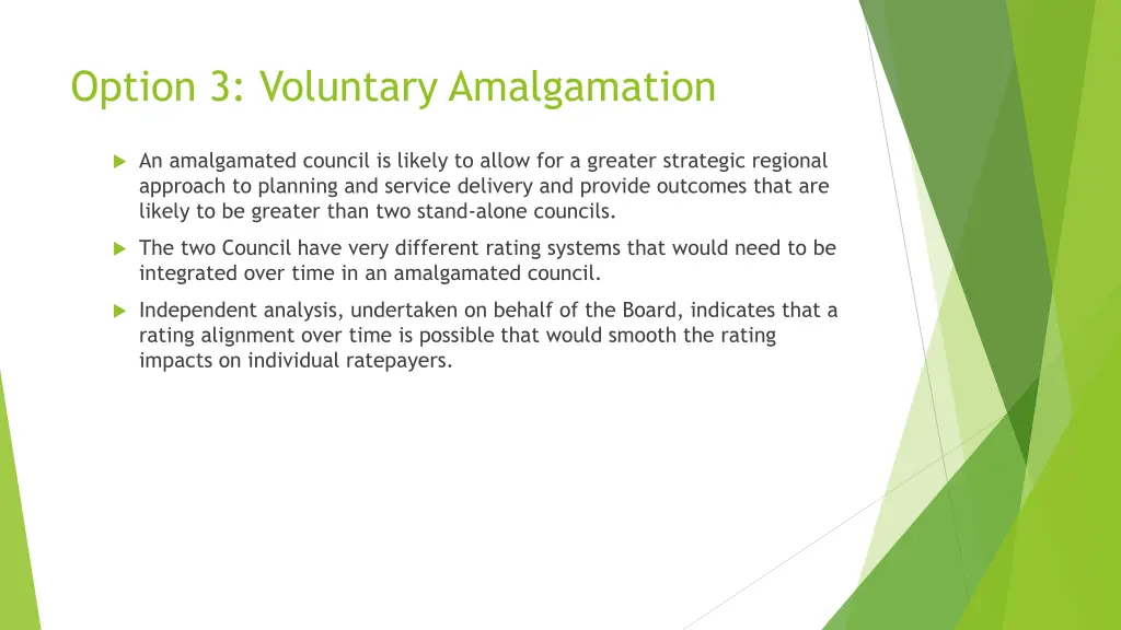 option 3 voluntary amalgamation 2