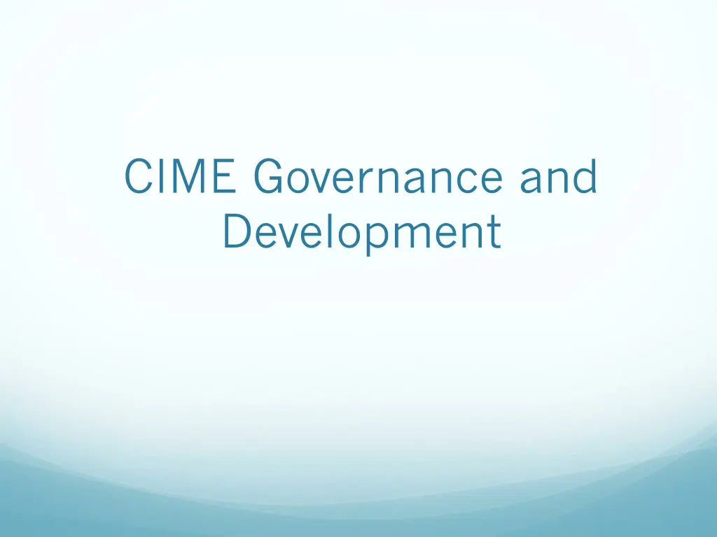 cime governance and development