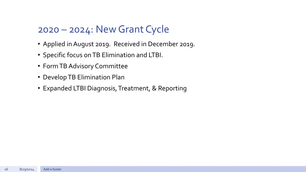 2020 2024 new grant cycle