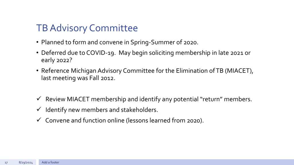 tb advisory committee