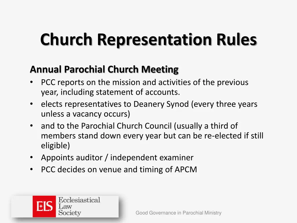 church representation rules 1