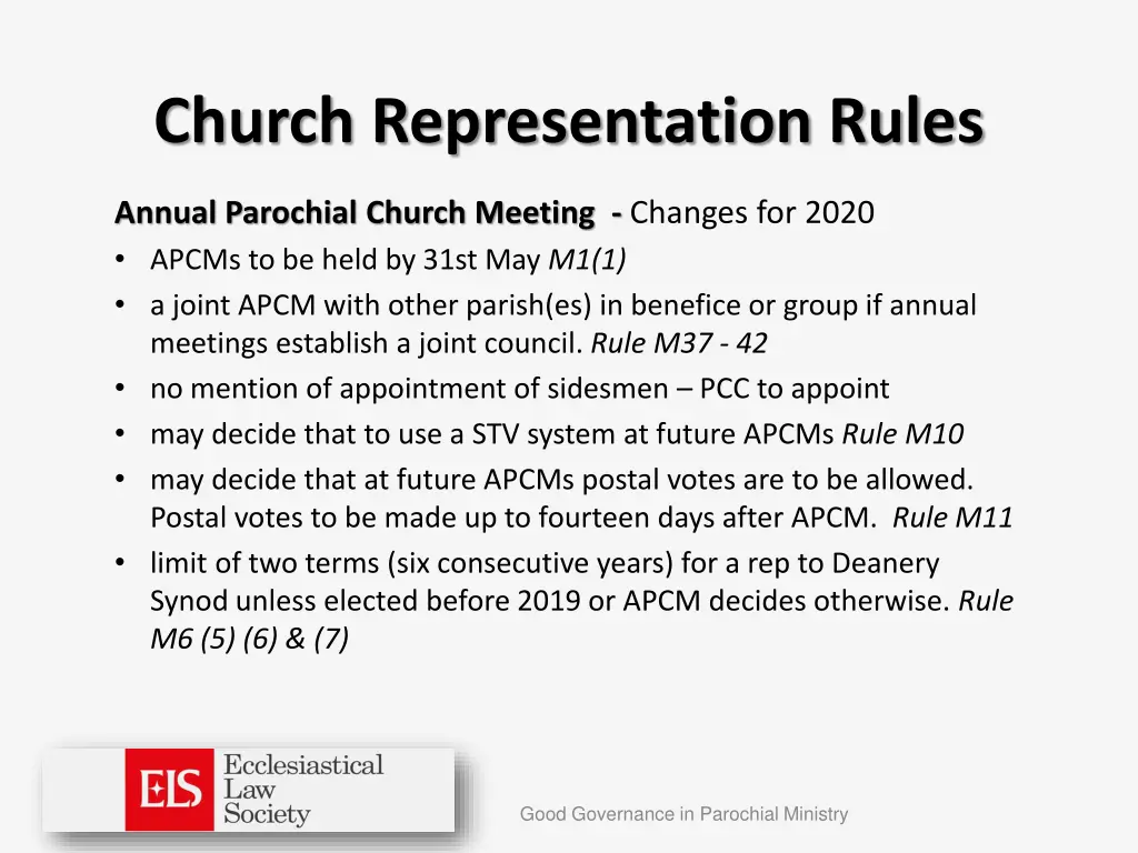 church representation rules 2