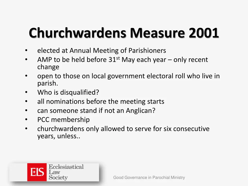 churchwardens measure 2001