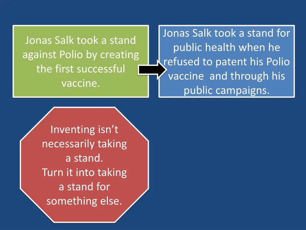 jonas salk took a stand for public health when