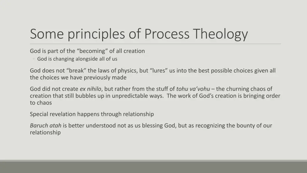 some principles of process theology