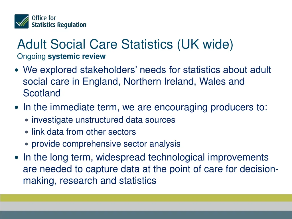 adult social care statistics uk wide ongoing