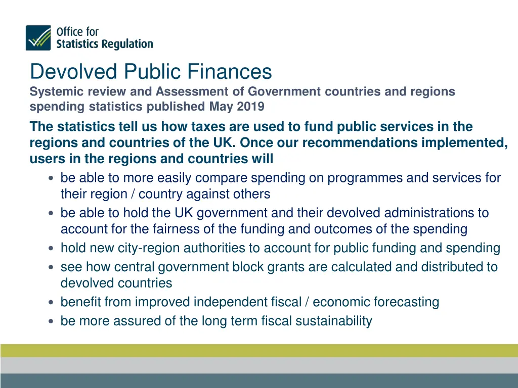 devolved public finances systemic review