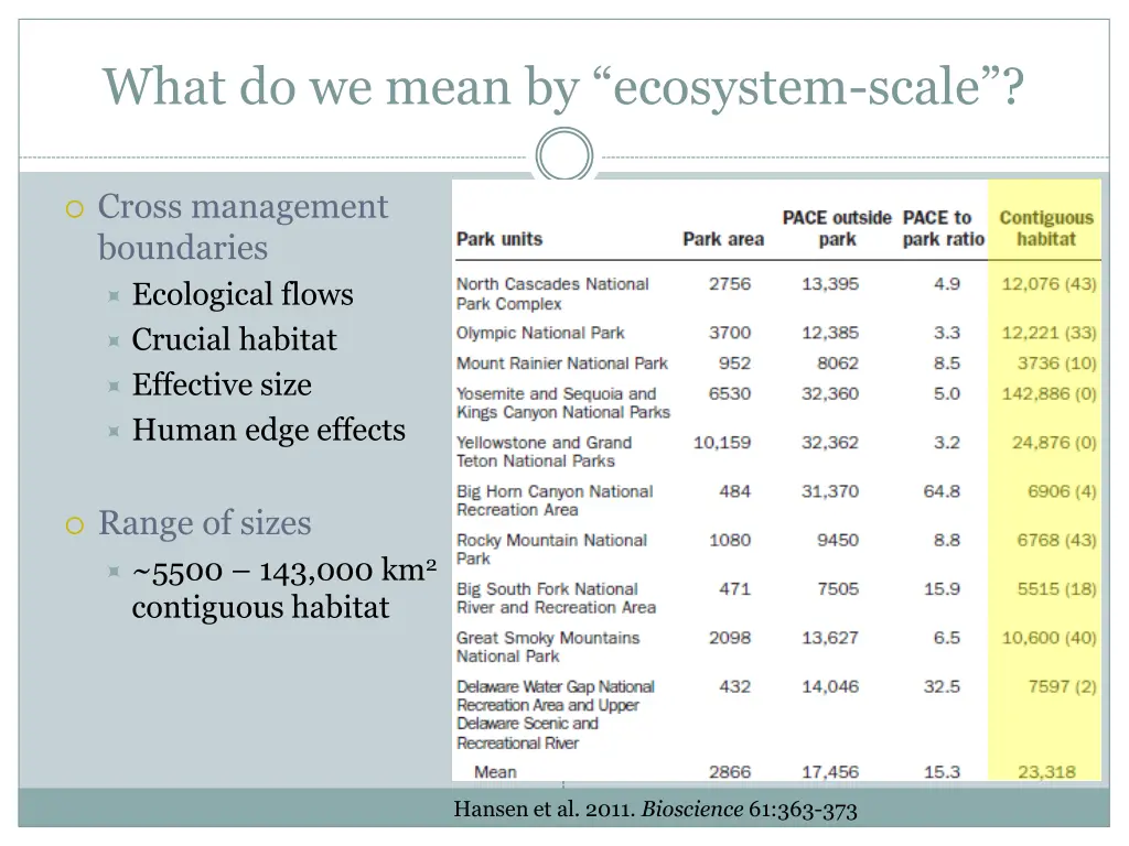 what do we mean by ecosystem scale