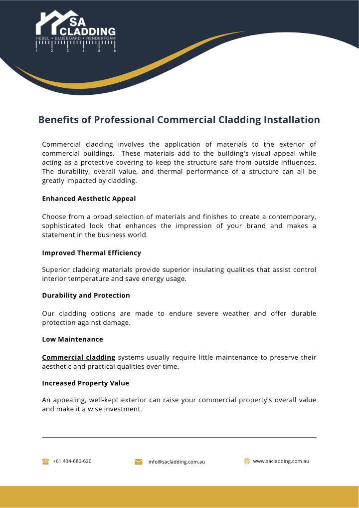 benefits of professional commercial cladding