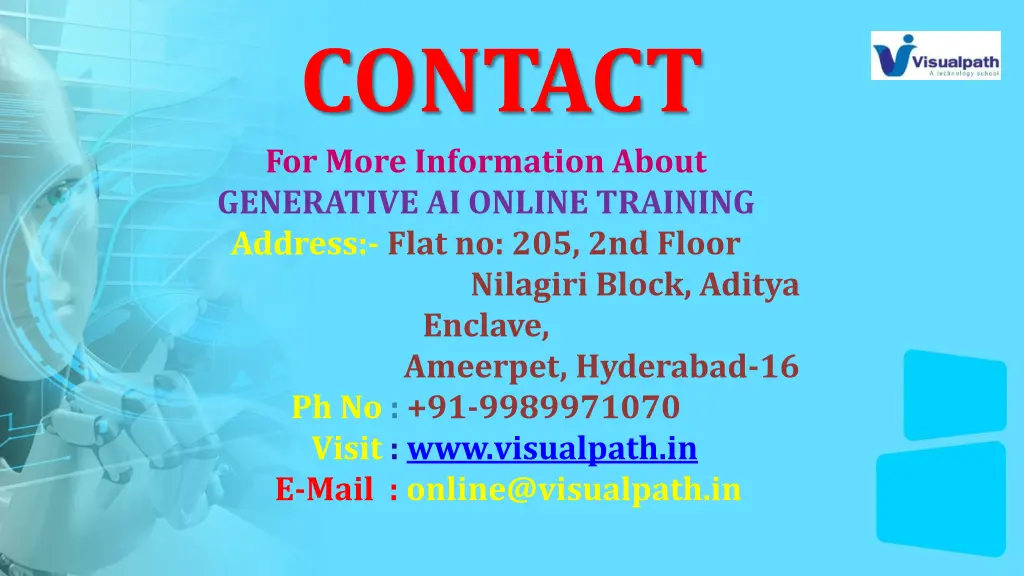 contact for more information about generative