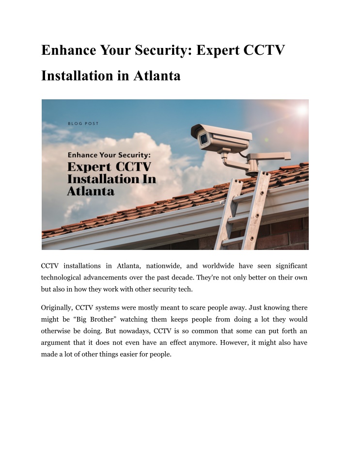 enhance your security expert cctv