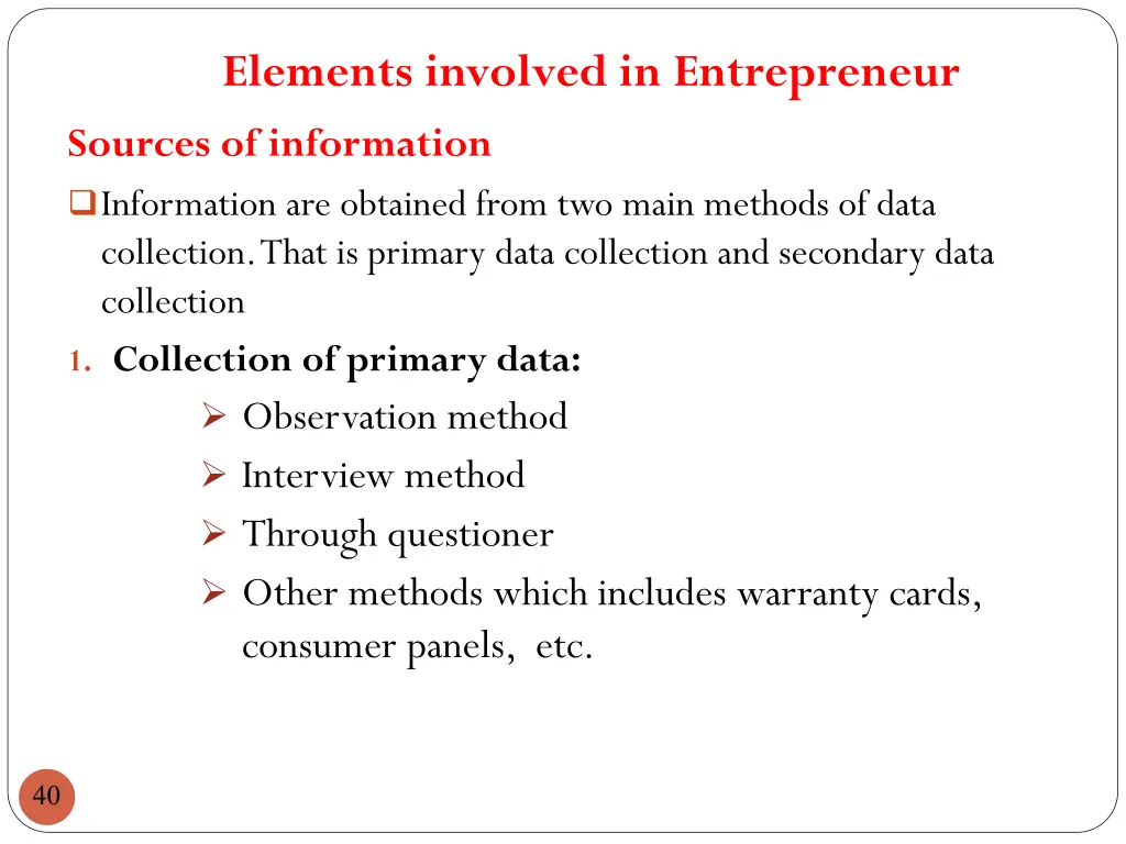 elements involved in entrepreneur sources