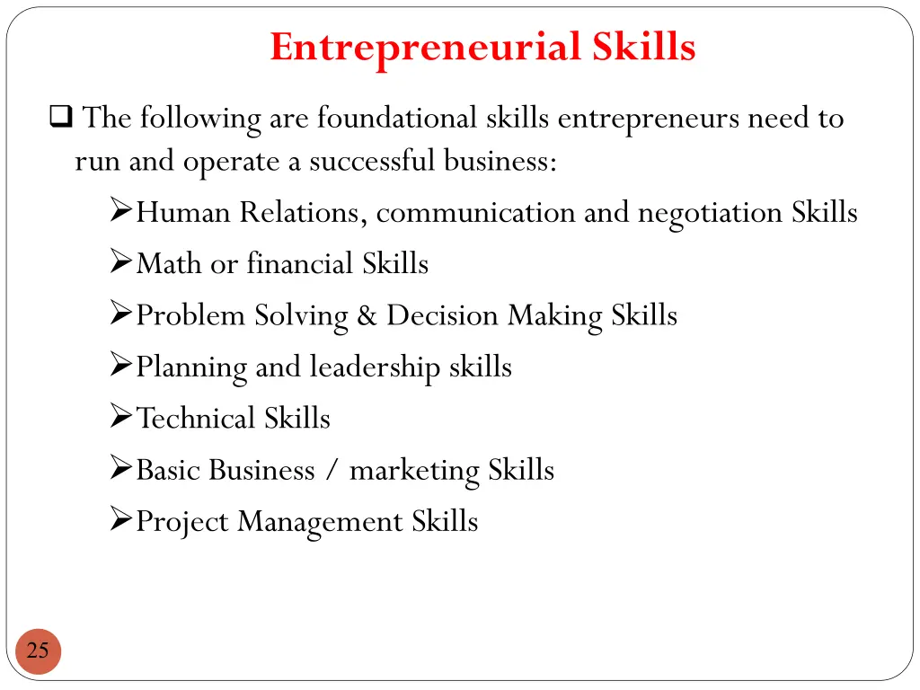 entrepreneurial skills