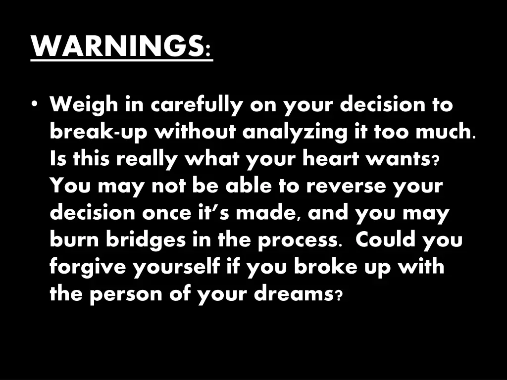 warnings 1