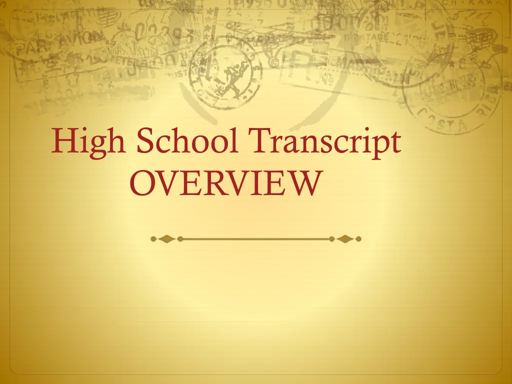 high school transcript overview