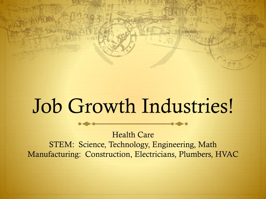 job growth industries