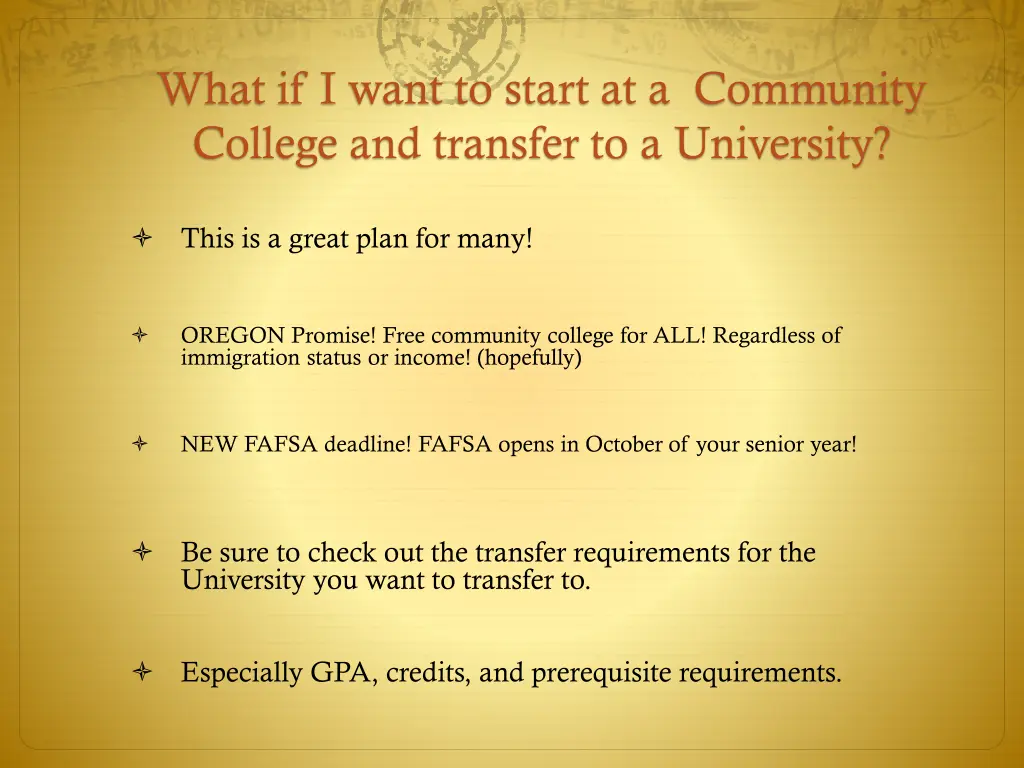 what if i want to start at a community college