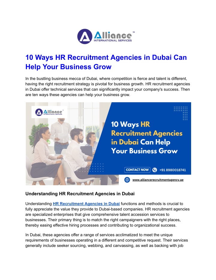 10 ways hr recruitment agencies in dubai can help