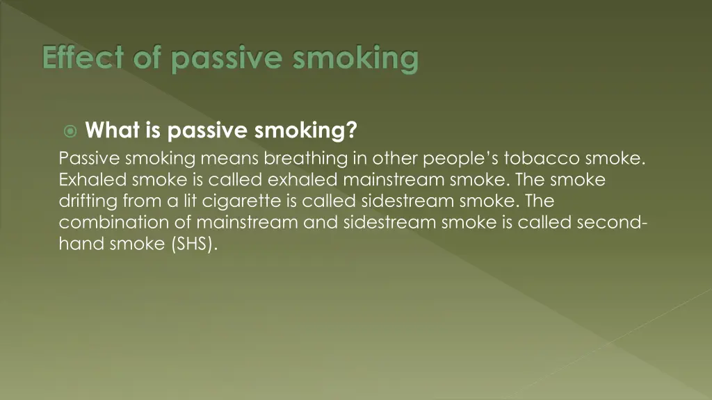 effect of passive smoking