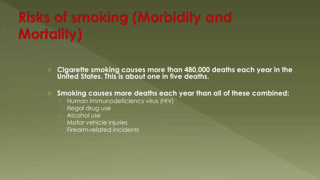 risks of smoking morbidity and mortality