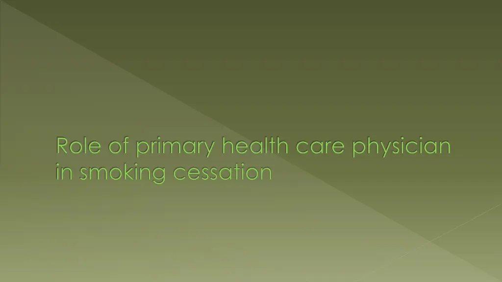 role of primary health care physician in smoking