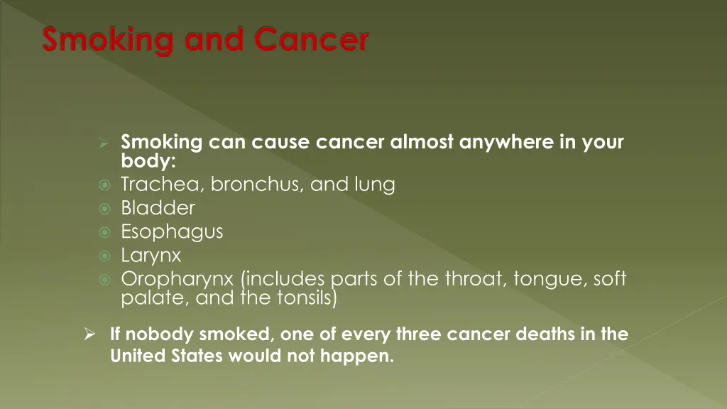 smoking and cancer