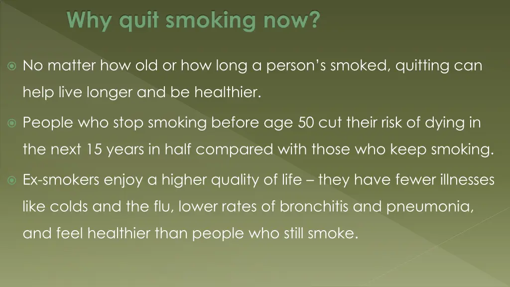 why quit smoking now