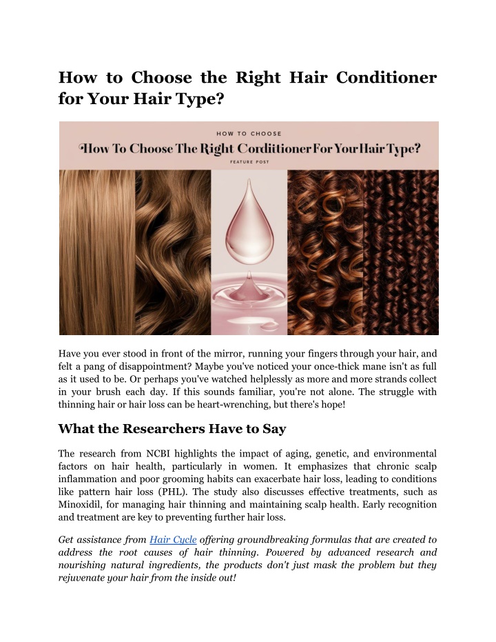 how to choose the right hair conditioner for your