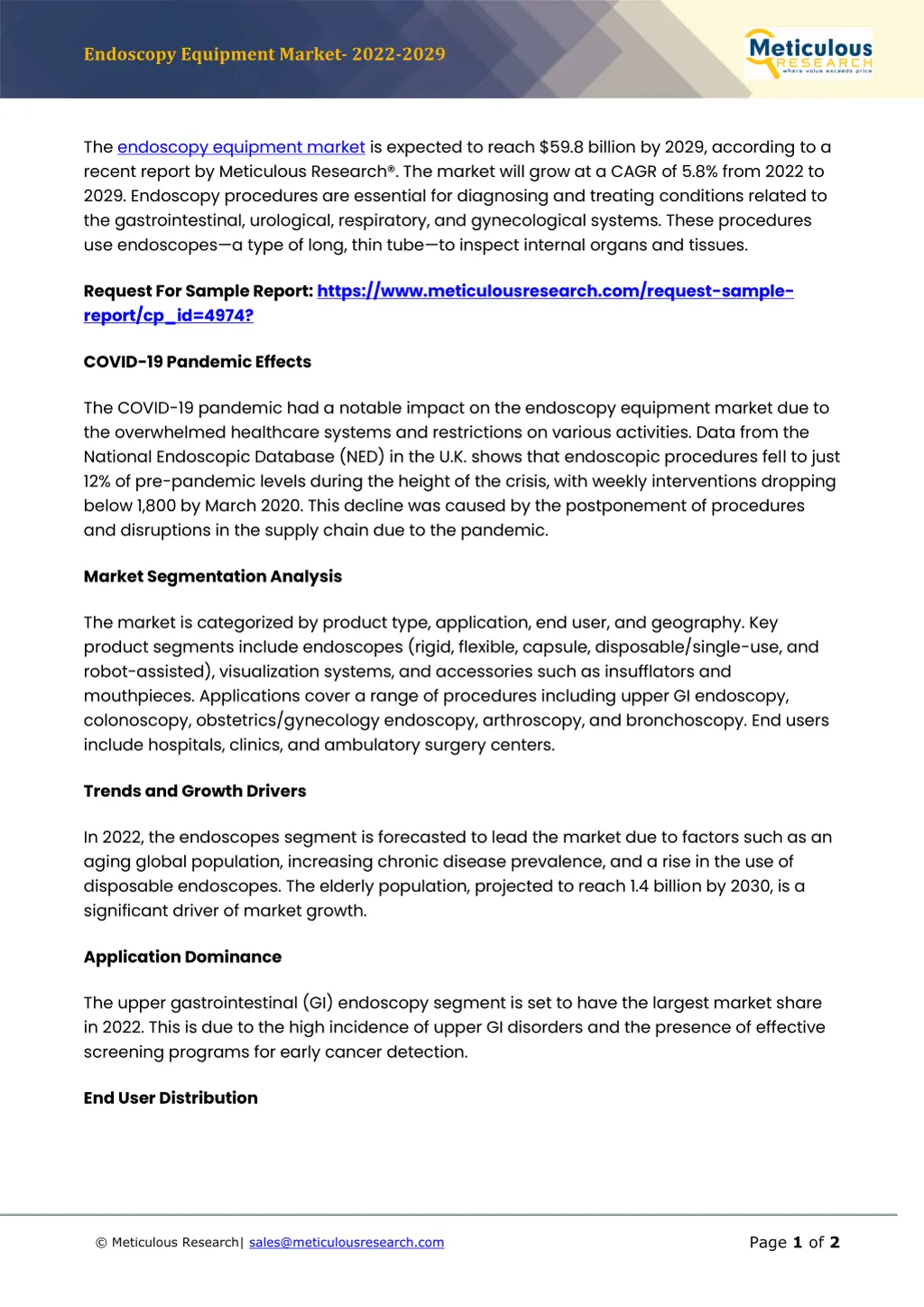 endoscopy equipment market 2022 2029