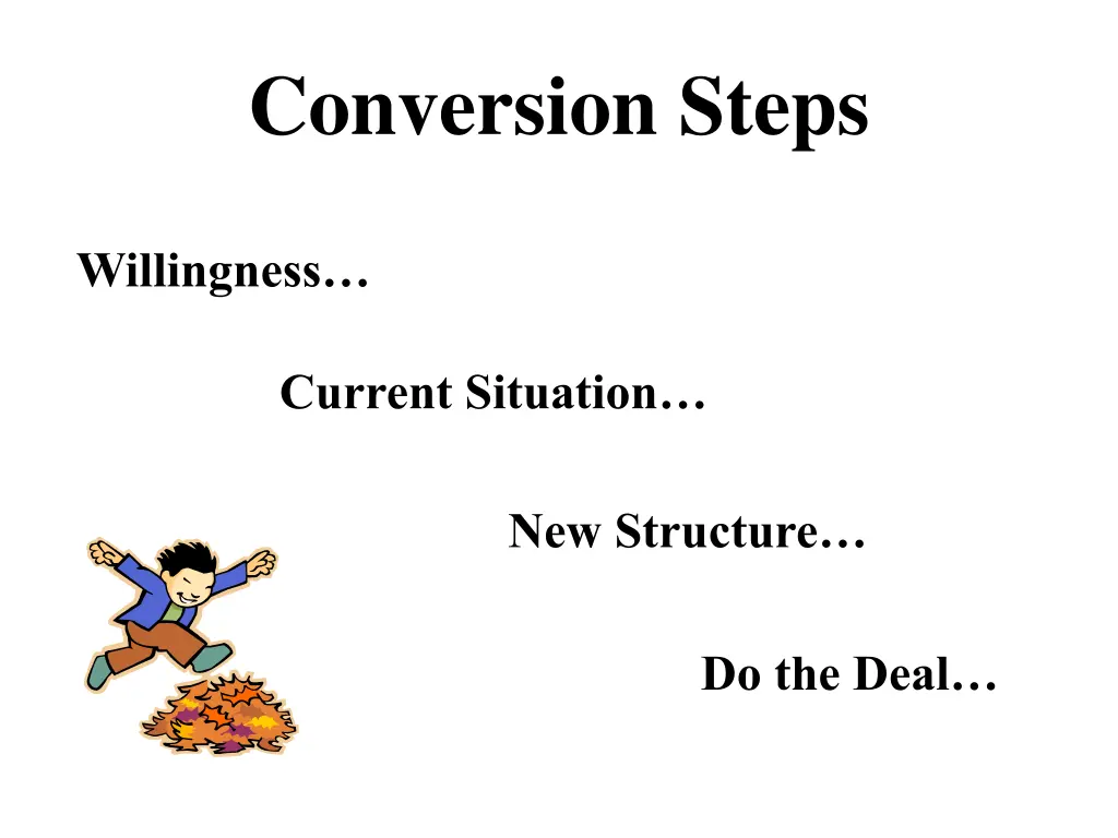 conversion steps