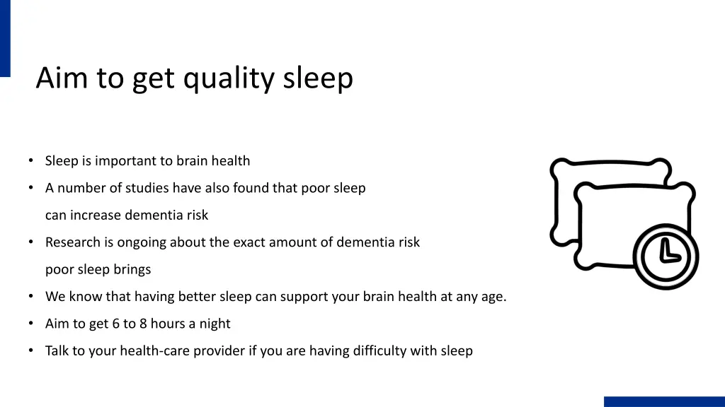 aim to get quality sleep