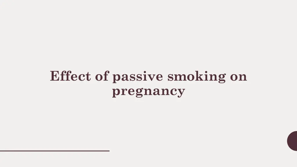 effect of passive smoking on pregnancy