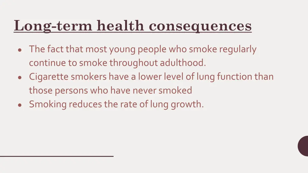 long term health consequences