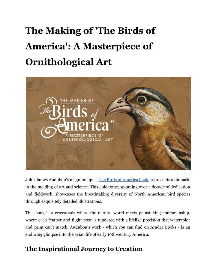 the making of the birds of