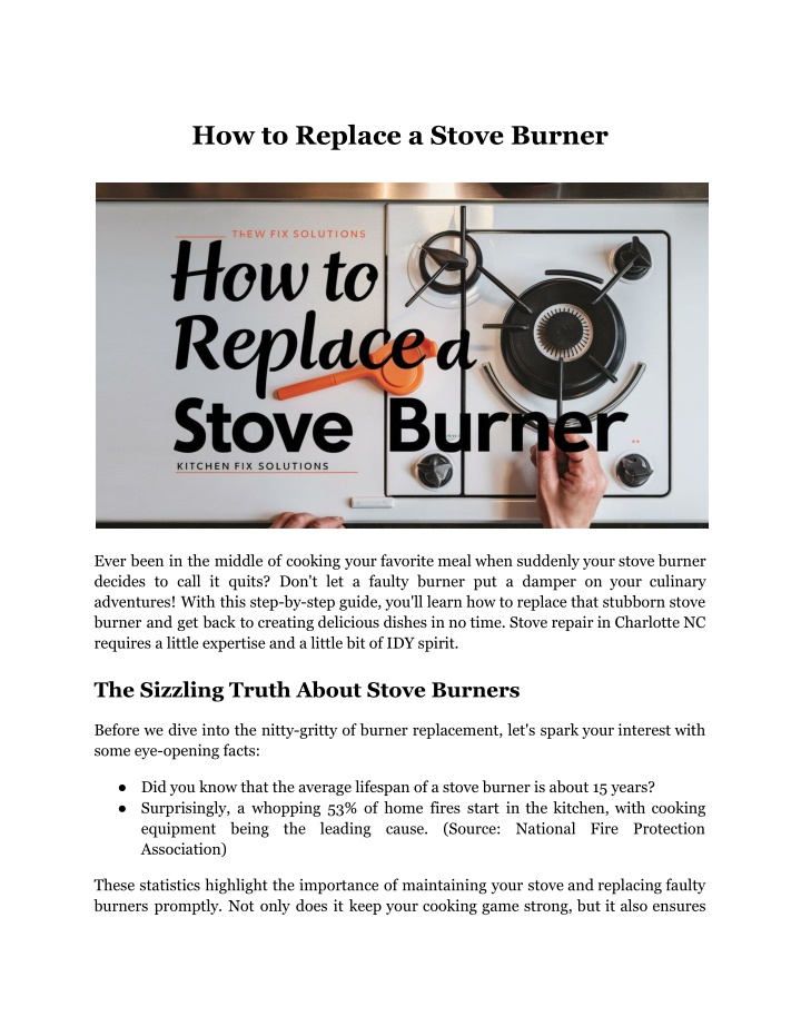 how to replace a stove burner