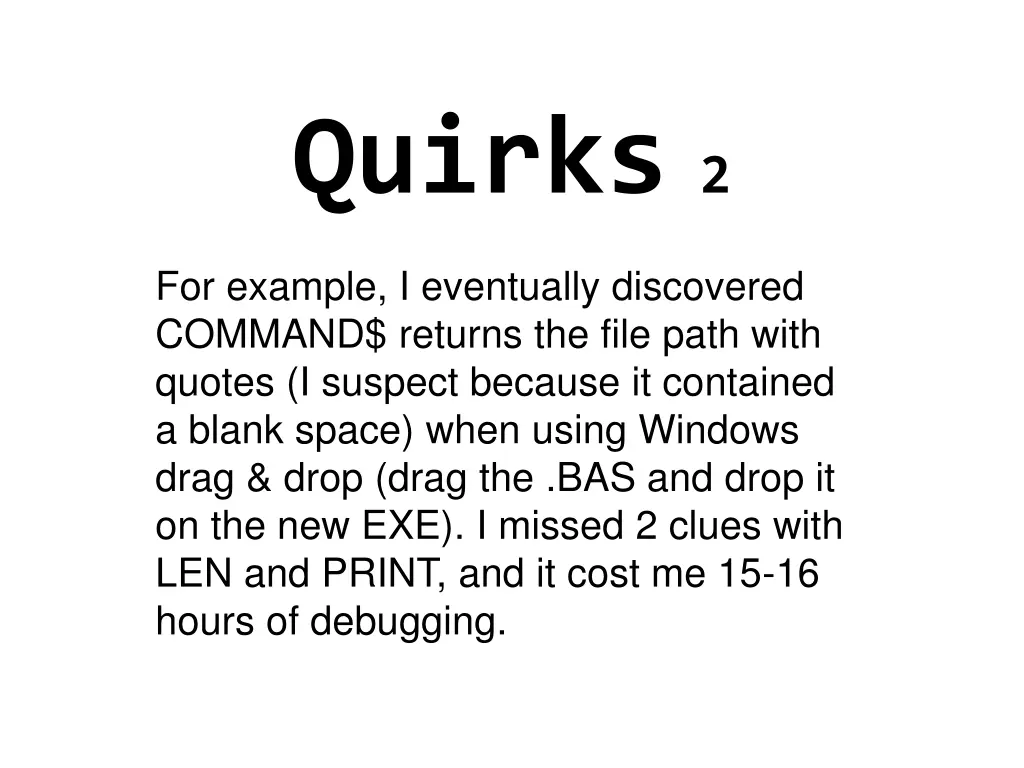 quirks 2