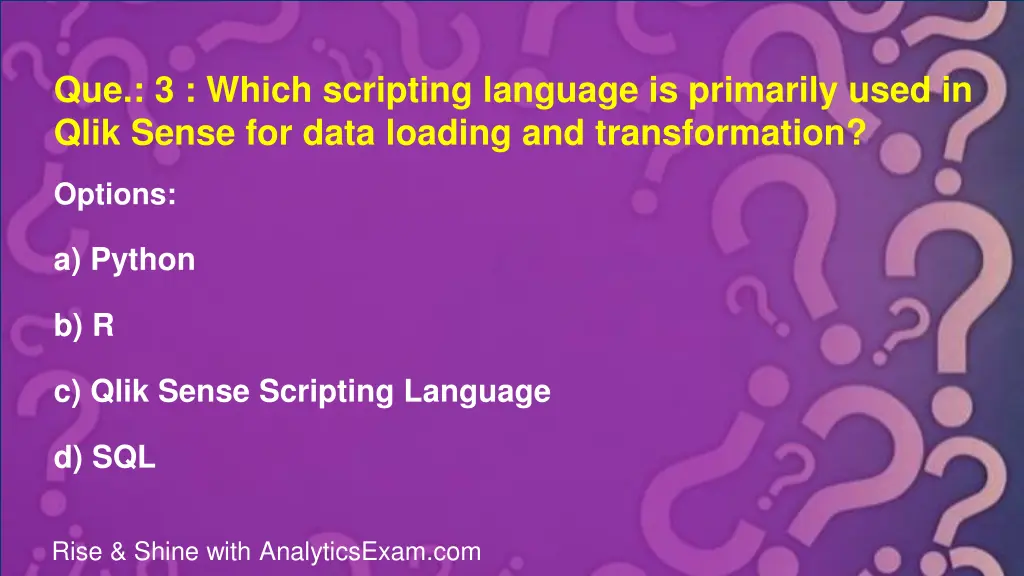 que 3 which scripting language is primarily used