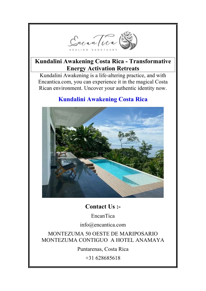 kundalini awakening costa rica transformative