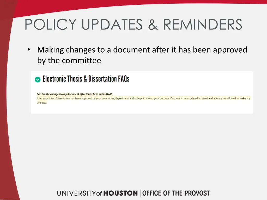 policy updates reminders