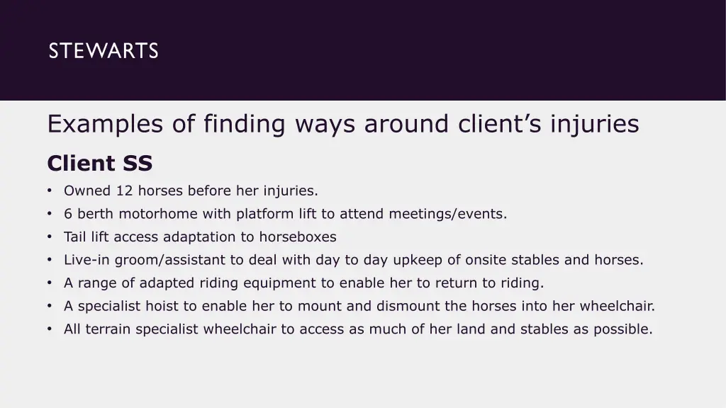 examples of finding ways around client s injuries