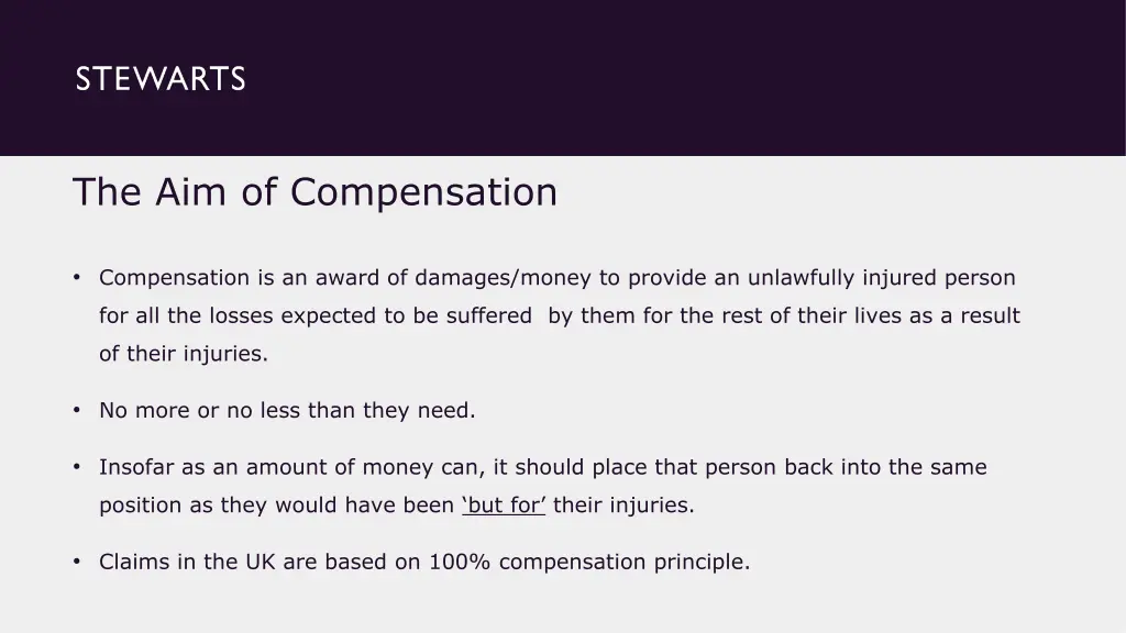 the aim of compensation