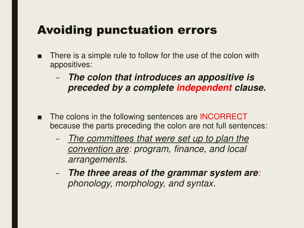 avoiding punctuation errors