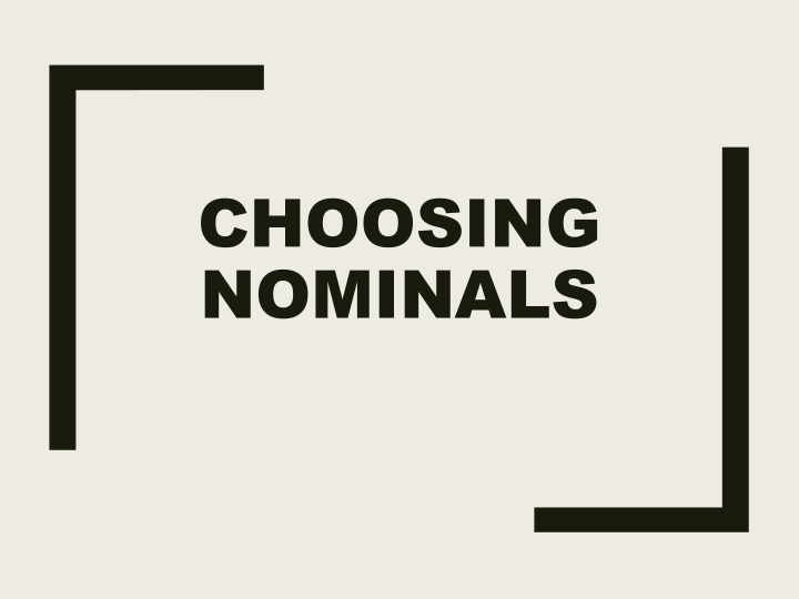 choosing nominals