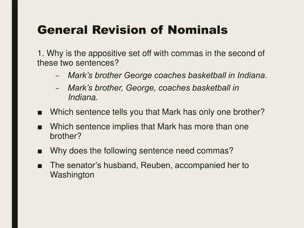 general revision of nominals