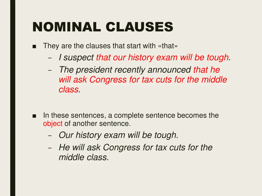 nominal clauses