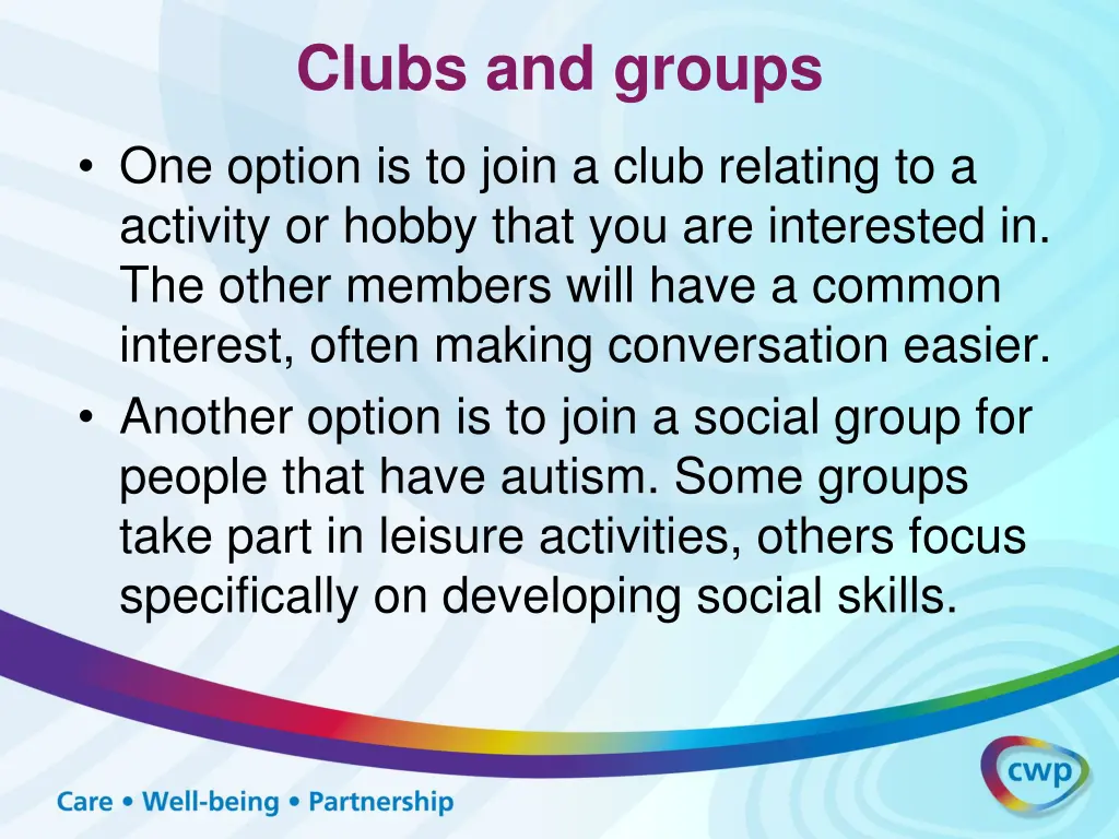 clubs and groups