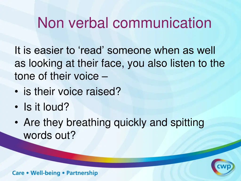 non verbal communication